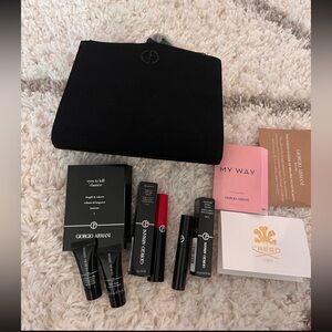 New Armani black cosmetic pouch with deluxe freebies